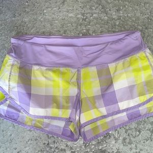 Lululemon Speed Shorts plaid size 8